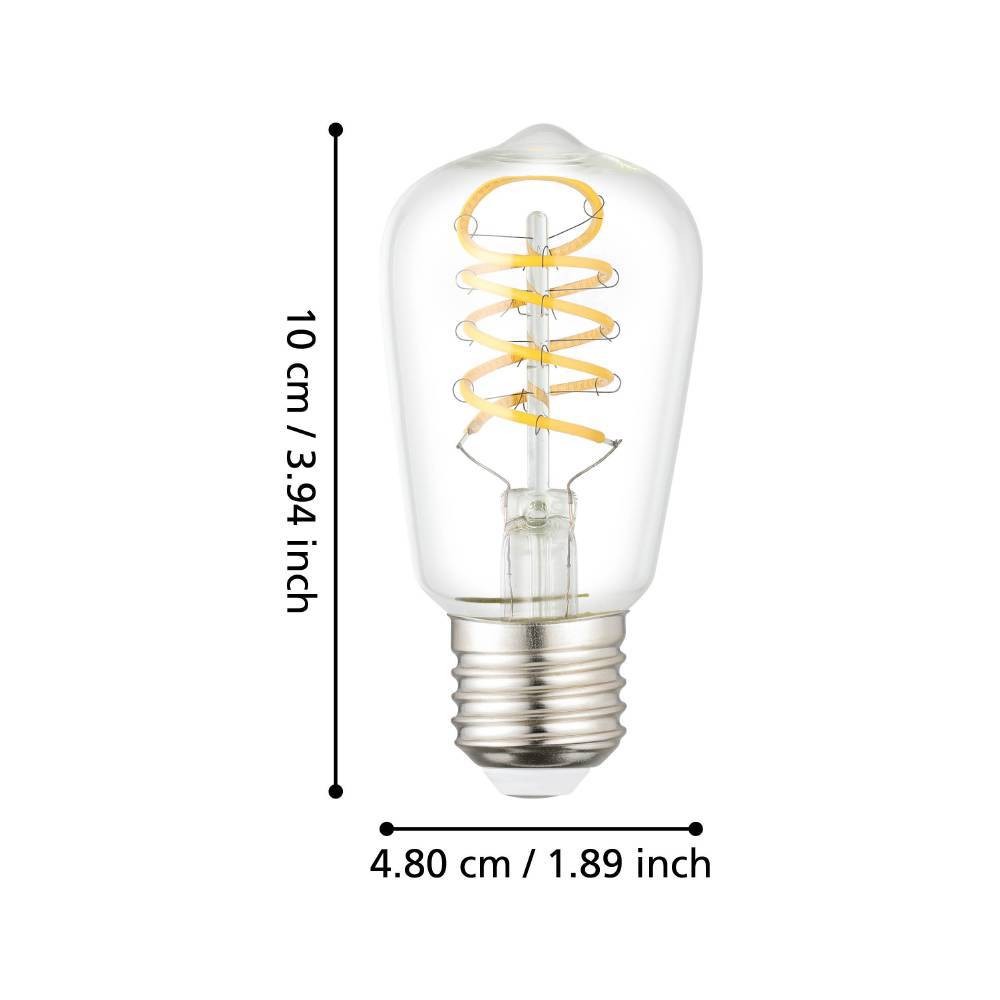 Eglo 110307 E27-Led-St48 Ampul 1X7,3W Şeffaf 2700K 806 Lümen