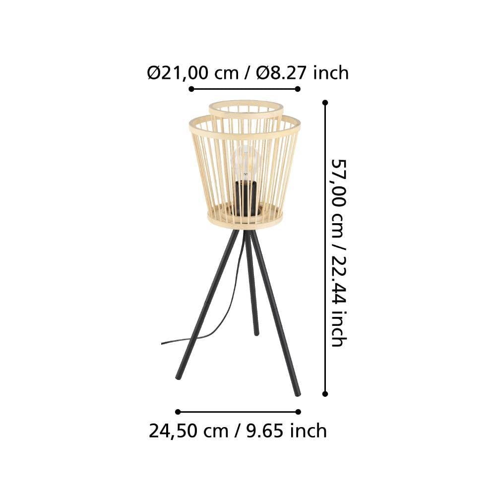 Eglo 43854 "HYKEHAM" 57 Cm Yüksekliğinde Çelik Masa Lambası