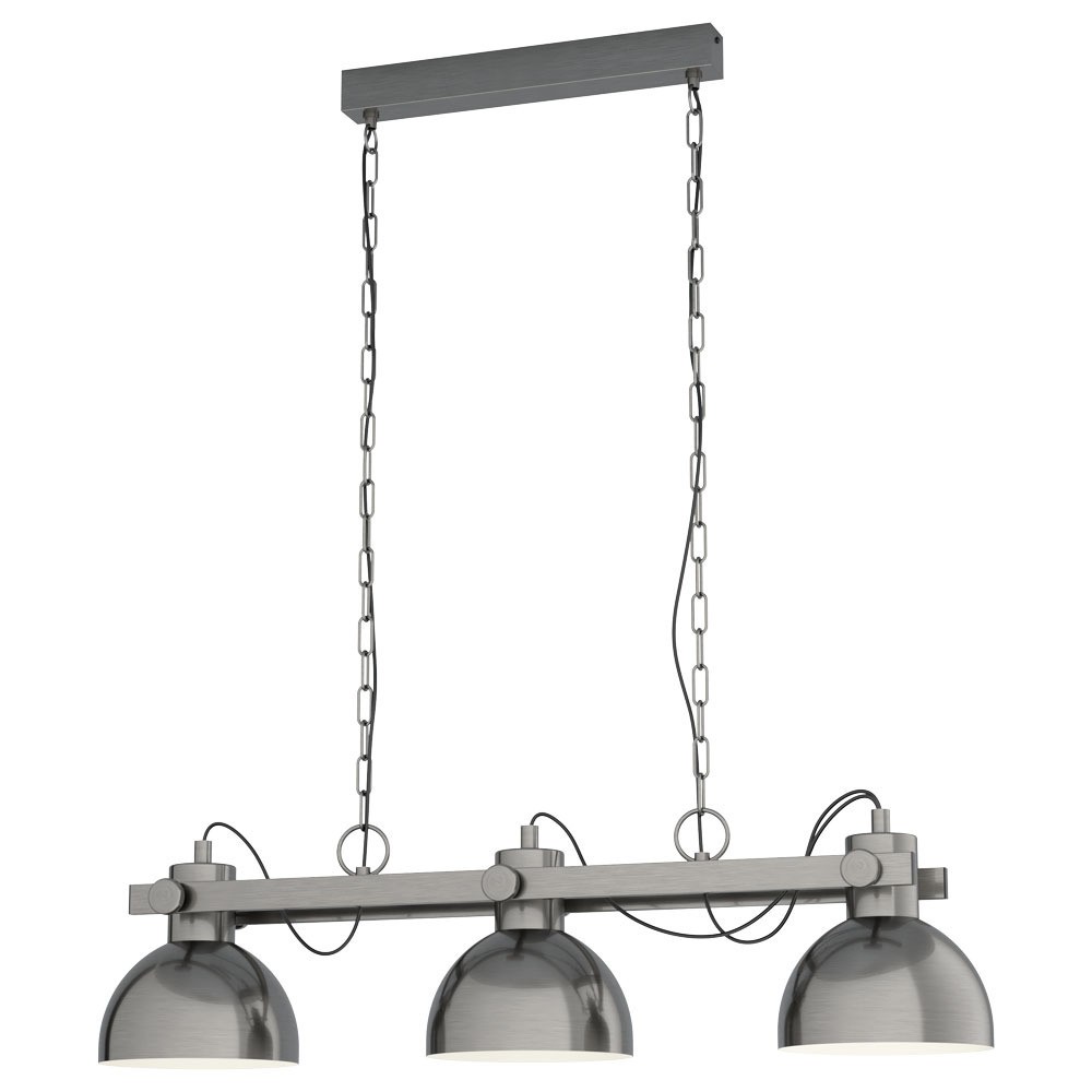 Eglo 43168 "LUBENHAM 1" 110 Cm Yüksekliğinde Çelik Antik Nikel, Krem Sarkıt Avize
