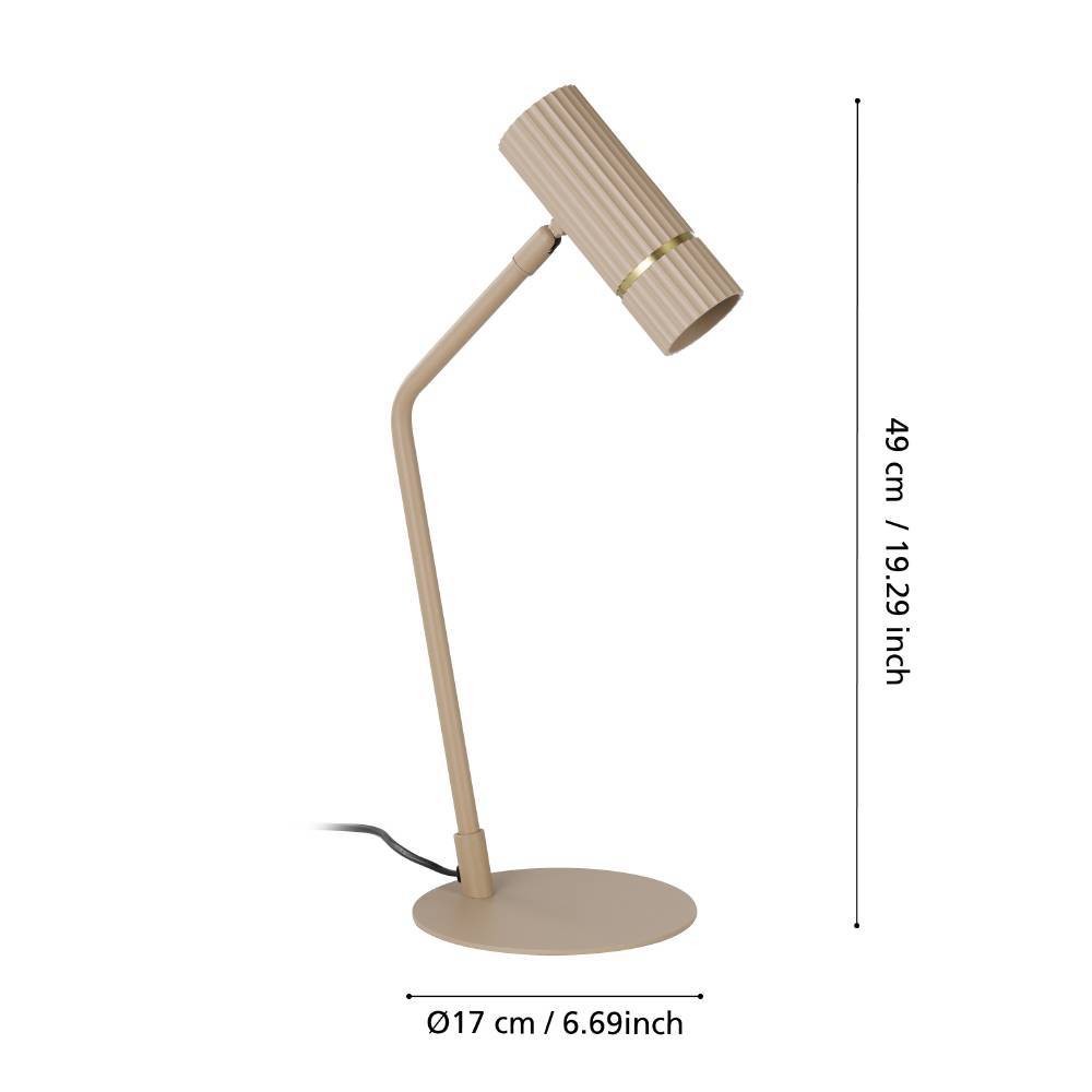 Eglo 901154 "CAMINIA" 48,5 Cm Yüksekliğinde Çelik Masa Lambası