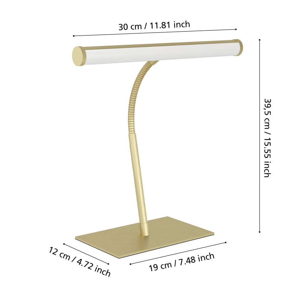 Eglo 901983 "RICCIONE" 39.5 Cm Yüksekliğinde Fırçalanmış Pirinç Çelik Alüminyum Dokunmatik Masa Lambası