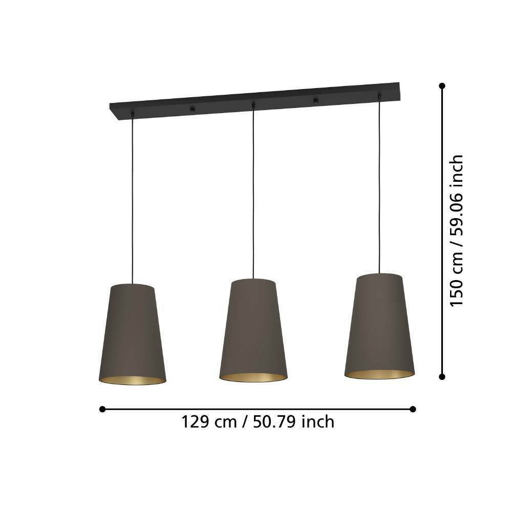 Eglo 390196 "PETROSA" 150 Cm Yüksekliğinde Çelik Siyah Sarkıt Avize