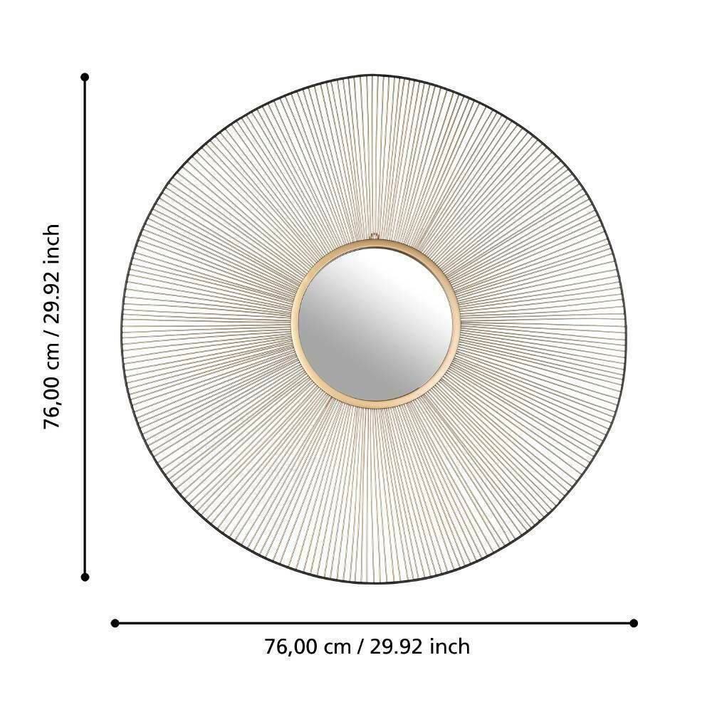 Eglo 425033 "ESASHI" 75,5 Cm Çapında Dekoratif Siyah Gold Çelik Ayna