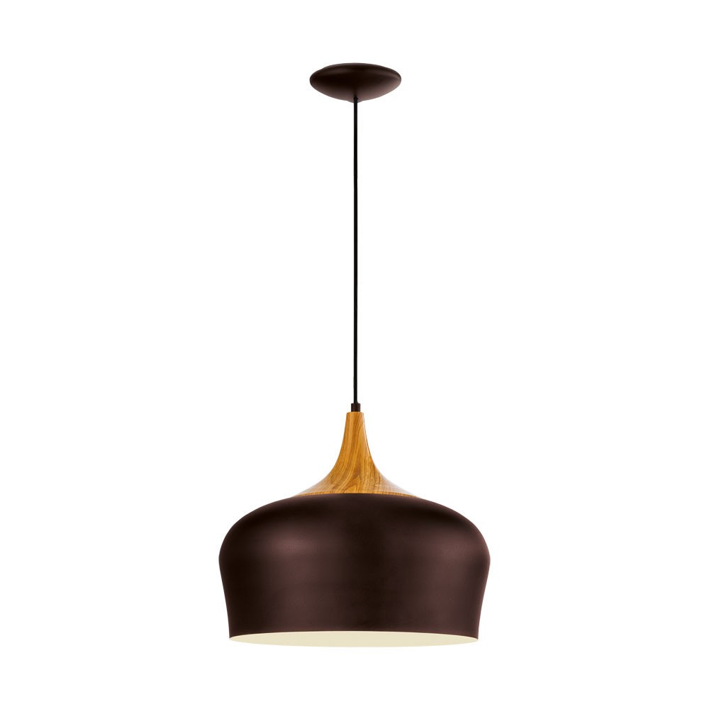 Eglo 95385 "OBREGON" 110 Cm Yüksekliğinde Çelik Kahverengi, Krem, Meşe Sarkıt Avize