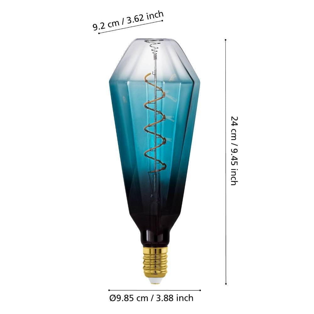 Eglo 110235 E27-Led-T100 Ampul 1X4W Siyah-Mavi-Şeffaf 2000K Dim Edilebilir