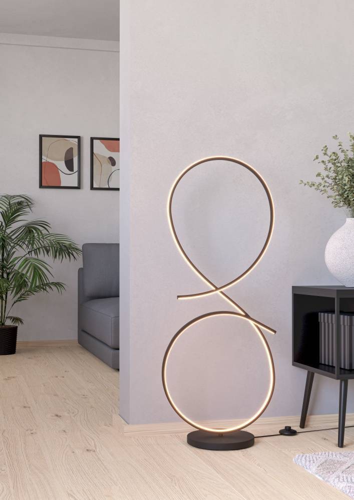 Eglo 901271 "SERPINS" 107 Cm Yüksekliğinde Alüminyum, Çelik Köşe Lambası Lambader