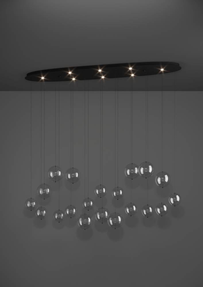 Eglo 390344 "ESPARDELLO" 220 Cm Yüksekliğinde Çelik Siyah Sarkıt Avize