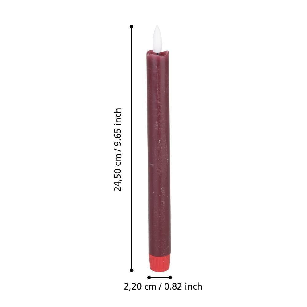 Eglo 422215 "ANTANABE" 24,5 Cm Yüksekliğinde Led Balmumu Plastik Kırmızı 2'Li Set
