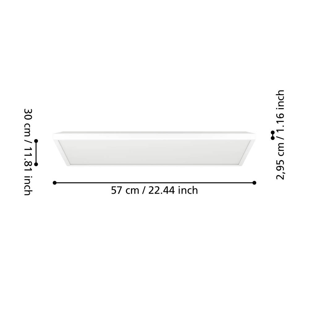 Eglo 901477 "ROVITO-Z" 57 Cm Uzunluğunda Beyaz Plastik Led Panel Ip44