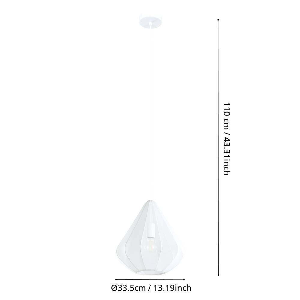 Eglo 43996 "DOLWEN" 33,5 Cm Çapında Çelik Beyaz Sarkıt Avize