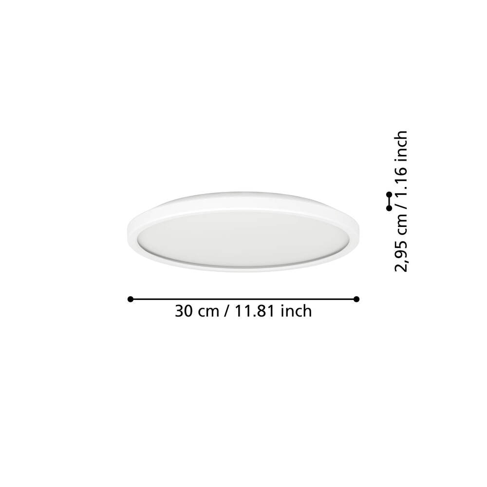 Eglo 901471 "ROVITO-Z" 30 Cm Çapında Beyaz Plastik Led Panel Ip44
