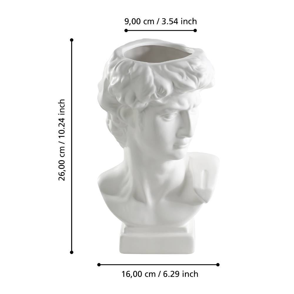 Eglo 421001 "FELICIEN" 26 Cm Yüksekliğinde Beyaz Seramik Vazo