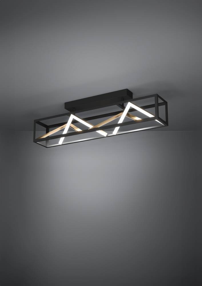 Eglo 390416 "PENELA" 87 Cm Uzunluğunda Alüminyum, Çelik Siyah, Gold Tavan Armatürü
