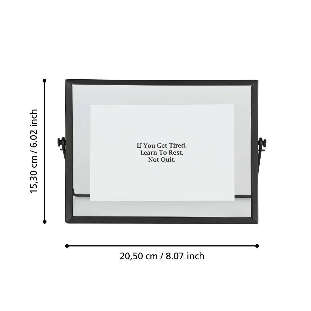 Eglo 423005 "RENABIE" 15,3 Cm Yüksekliğinde 20,5 Cm Uzunluğunda Çelik, Cam Siyah Resim Çerçevesi