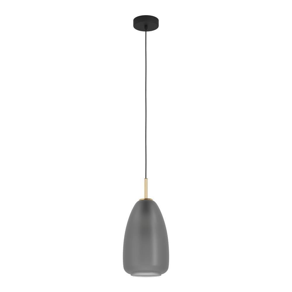Eglo 900506 "ALOBRASE" 110 Cm Yüksekliğinde Çelik Siyah, Fırçalanmış Pirinç Sarkıt Avize
