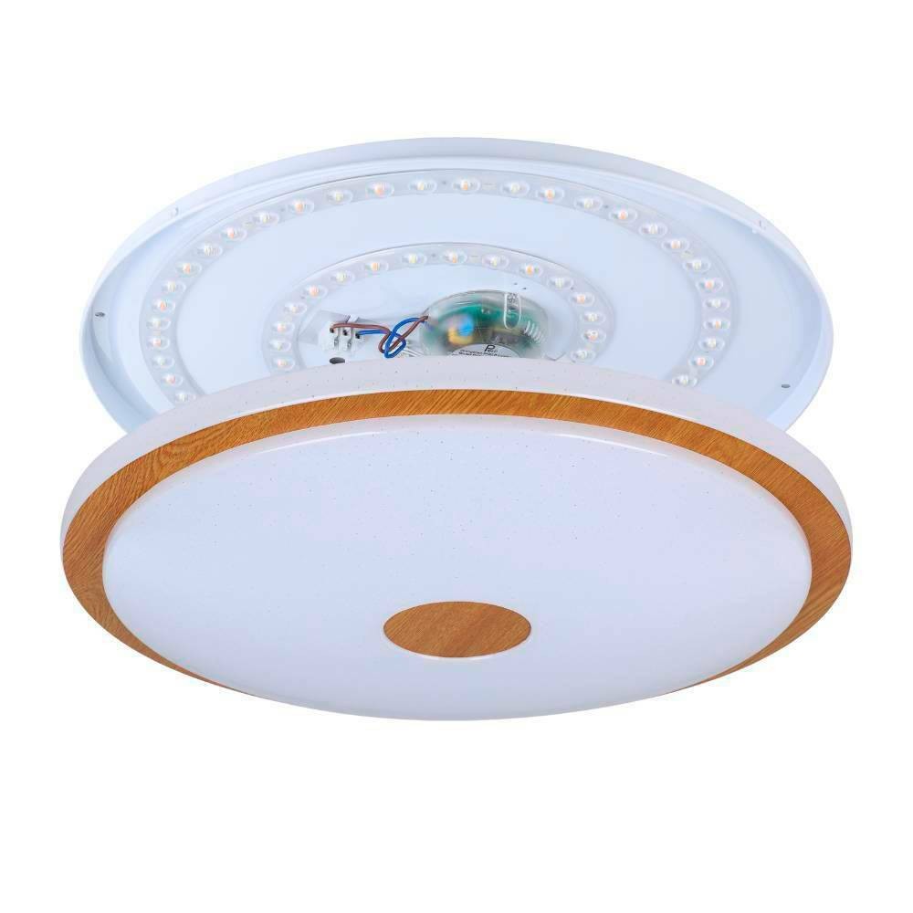 Eglo 900599 "LANCIANO 1" 48 Cm Çapında Çelik, Ahşap Beyaz, Kahverengi Tavan Armatürü