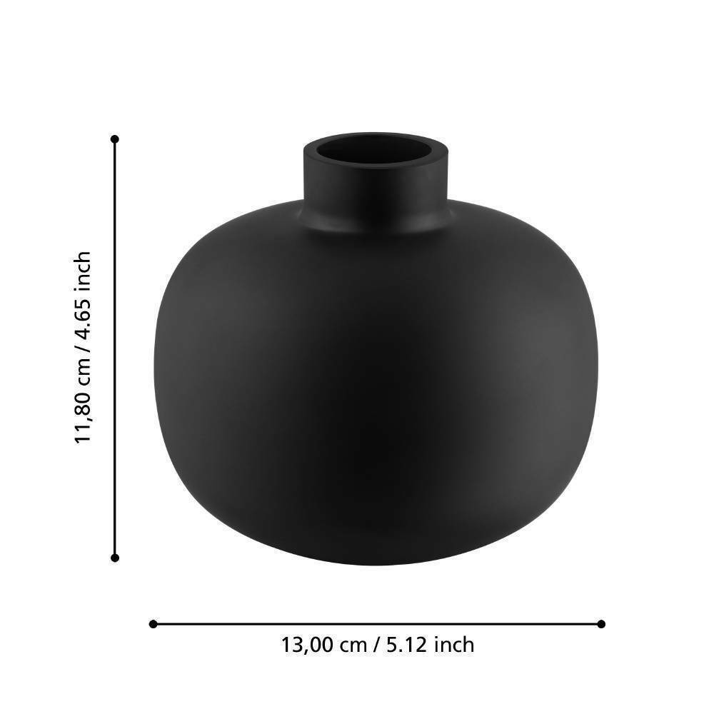 Eglo 421212 "SIRANANA" 11,8 Cm Yüksekliğinde Siyah Cam Vazo