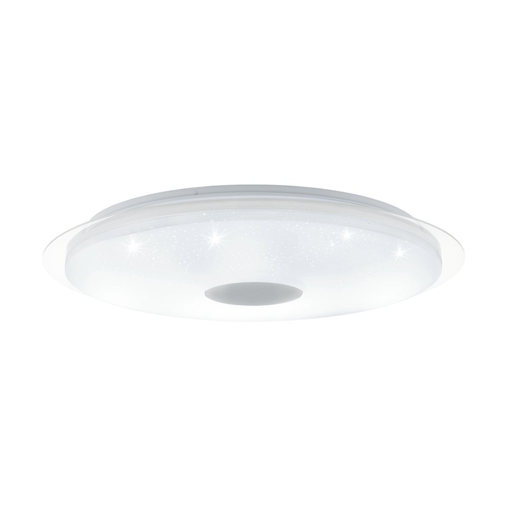 Eglo 97737 "LANCIANO" 66 Cm Çapında Çelik, Plastik Beyaz, Şeffaf Tavan Armatürü