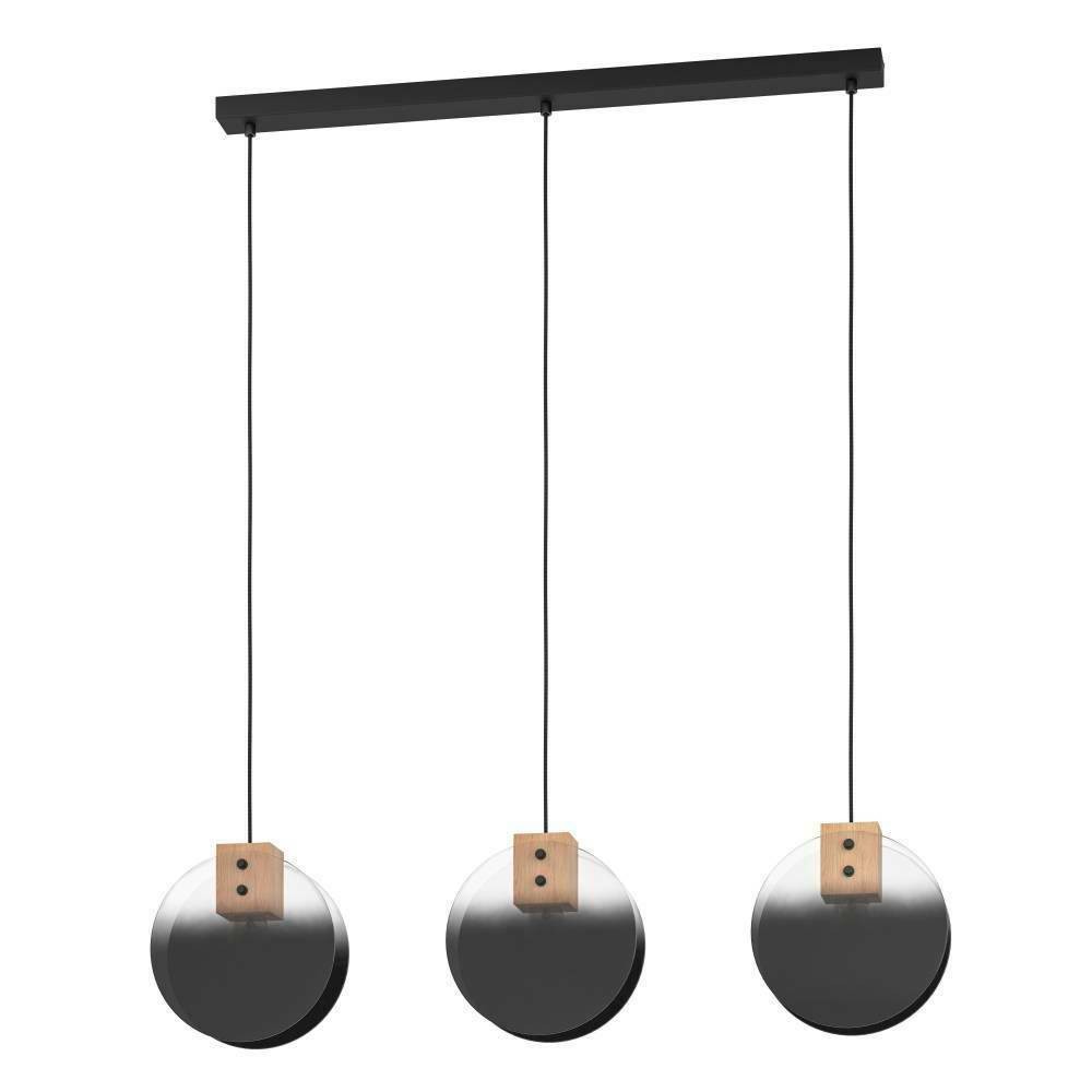 Eglo 390142 "MILLENA" 150 Cm Yüksekliğinde Çelik, Ahşap Siyah, Kahverengi Sarkıt Avize