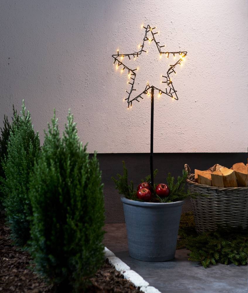 Eglo 411175 "SPIKY" Siyah Çelik 60 Ledli Yere Çivili Yılbaşı Ağacı 92Cm Yüksekliğinde 39Cm Uzunluğunda