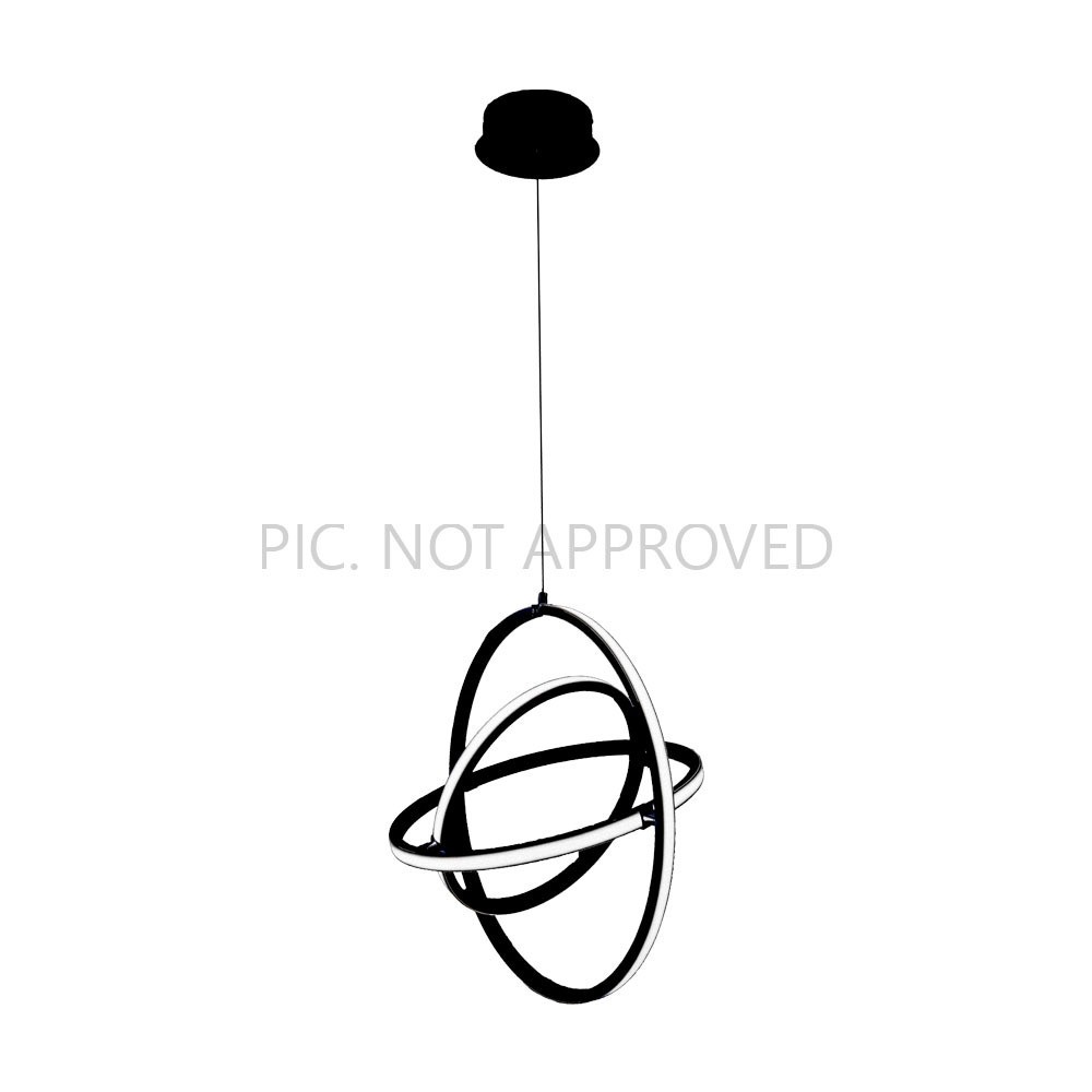 Eglo 39892 "RETORNIO" 50 Cm Çapında Çelik, Alüminyum Siyah Sarkıt Avize