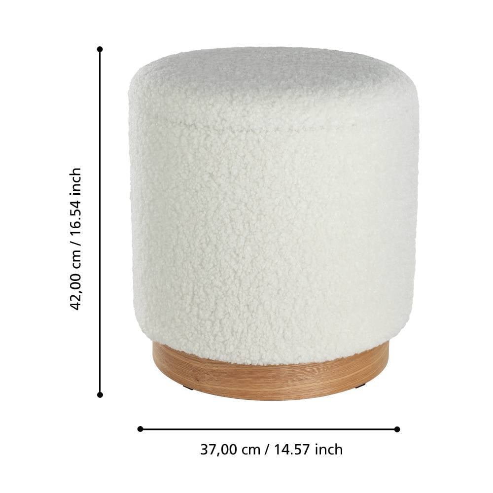 Eglo 424029 "MASHIKE" 42 Cm Yüksekliğinde 37 Cm Çapında Beyaz Polyester Puf 2'Li Set