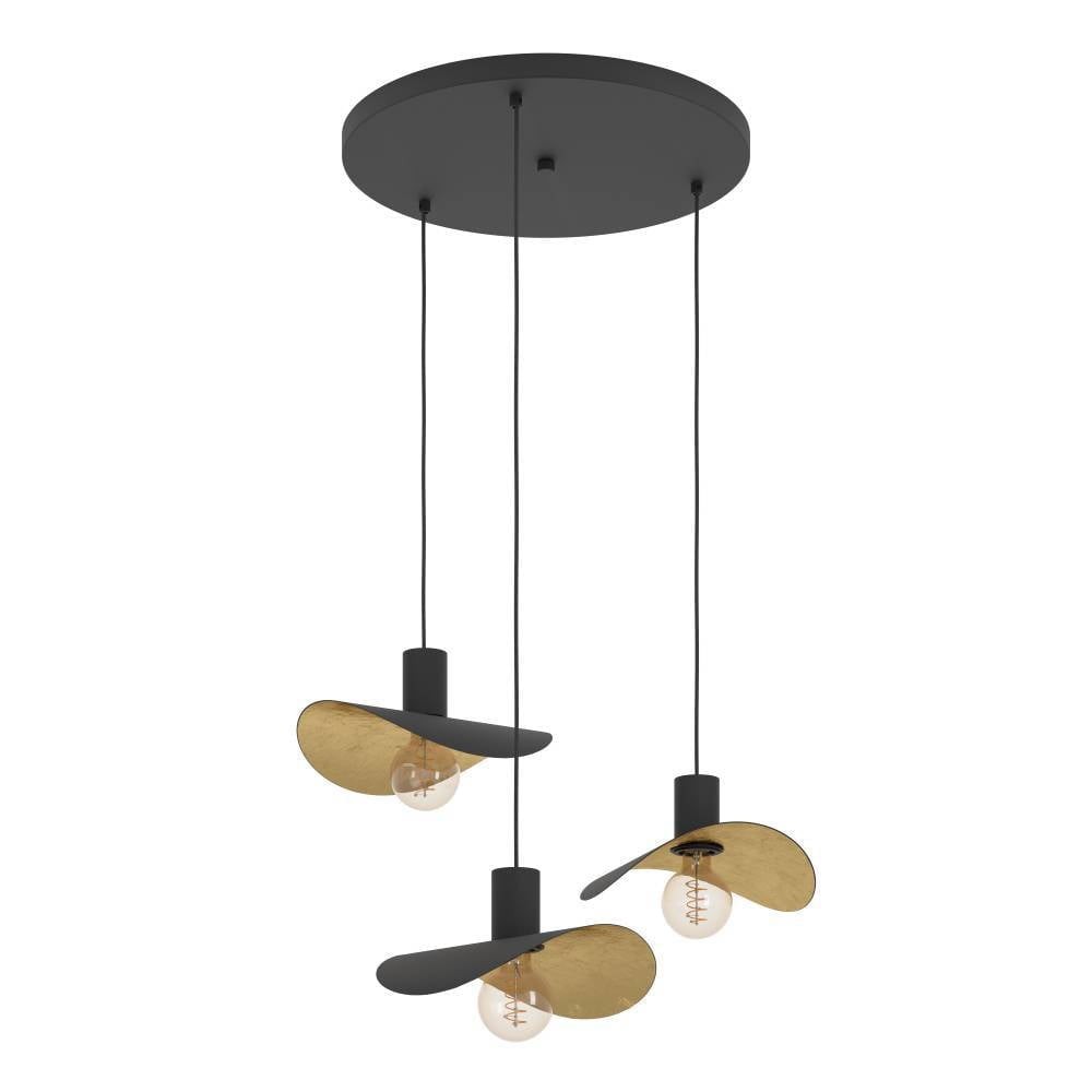 Eglo 390395 "SACEDA" 150 Cm Yüksekliğinde Çelik Siyah, Gold Sarkıt Avize