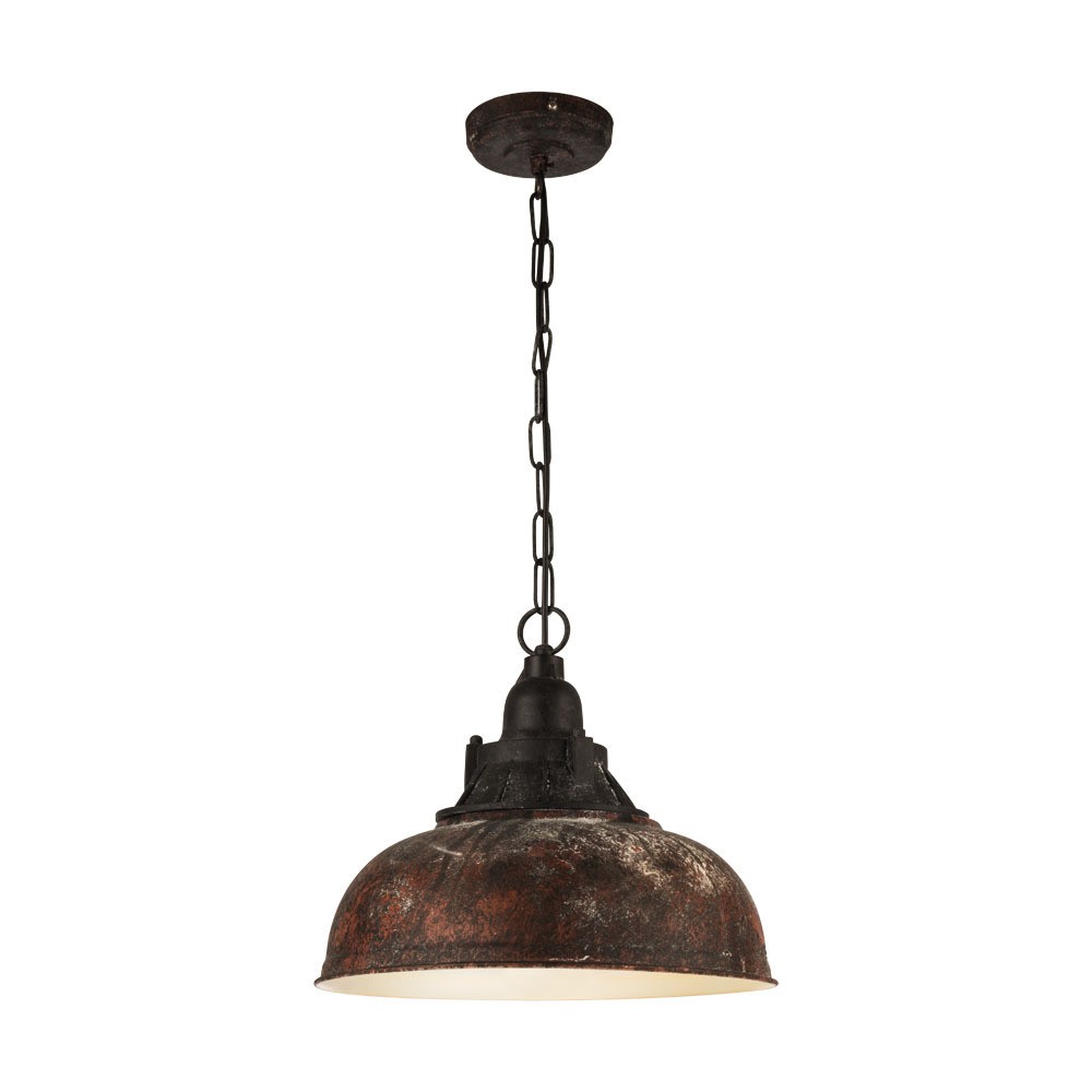 Eglo 49819 "GRANTHAM 1" 37 Cm Çapında Çelik Antik Kahverengi, Bej Sarkıt Avize