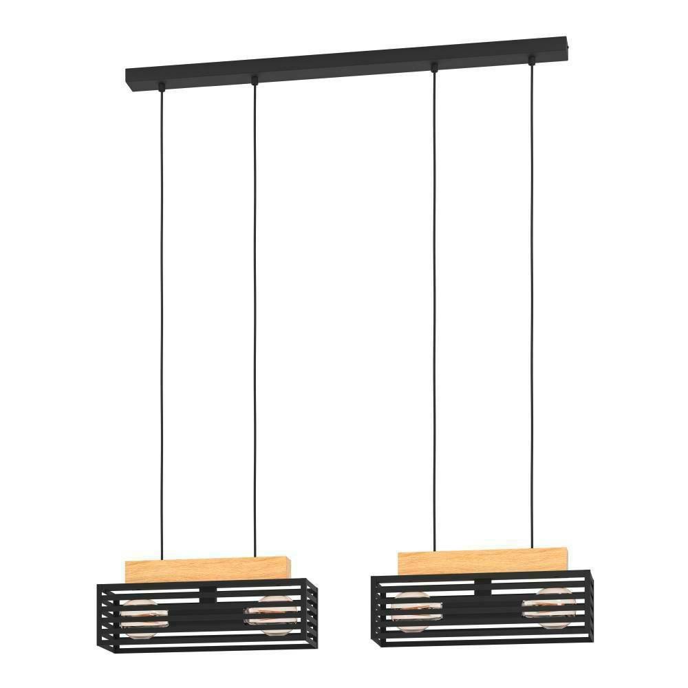 Eglo 390164 "CIDRAZ" 150 Cm Yüksekliğinde Çelik, Ahşap Siyah, Kahverengi Sarkıt Avize