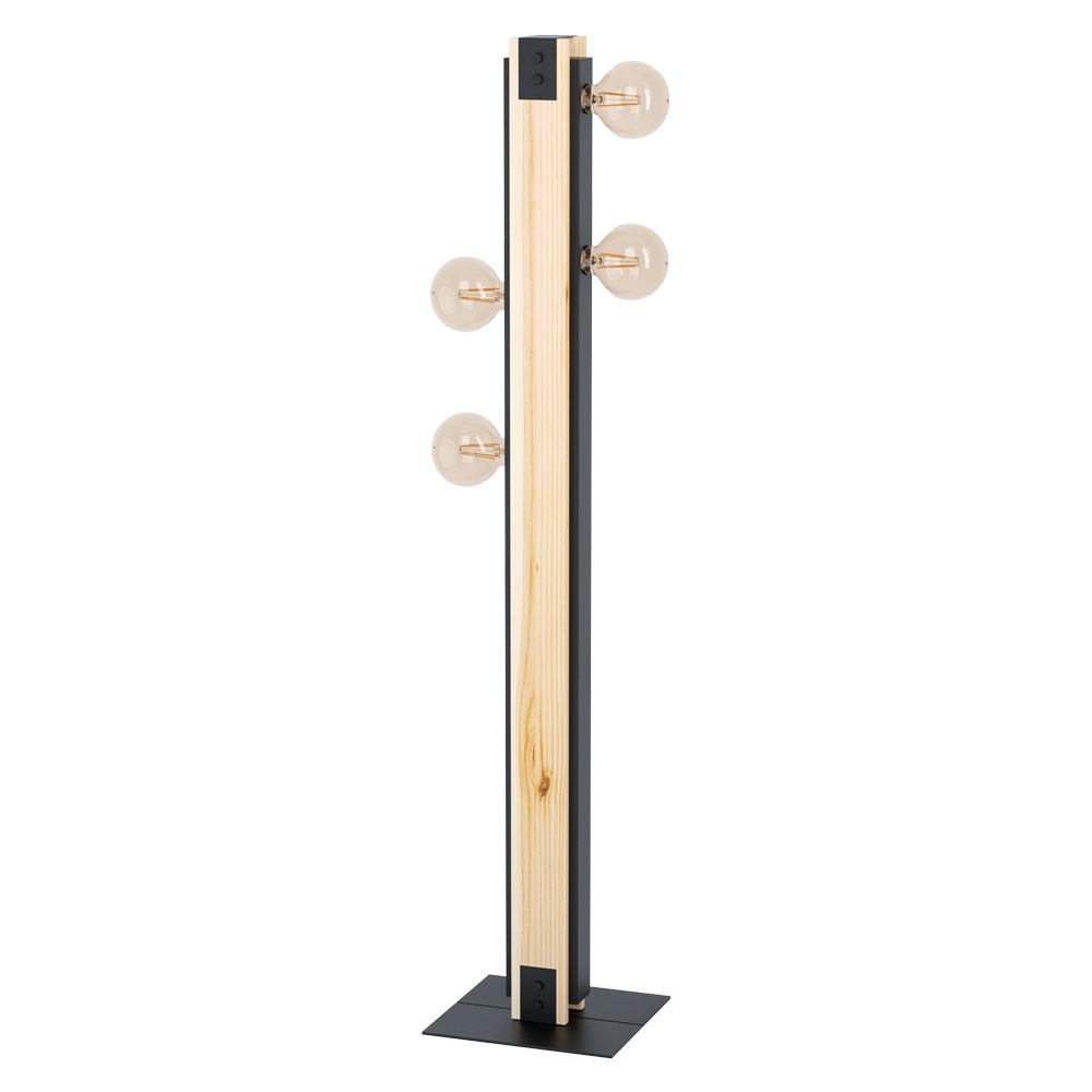 Eglo 43471 "LAYHAM" 127,5 Cm Yüksekliğinde Ahşap, Çelik Köşe Lambası Lambader
