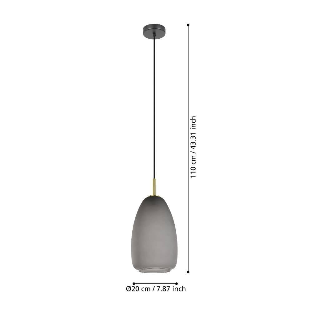 Eglo 900506 "ALOBRASE" 110 Cm Yüksekliğinde Çelik Siyah, Fırçalanmış Pirinç Sarkıt Avize