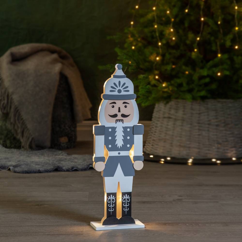Eglo 271-91 "NUTCRACKER" Ledli Gri Beyaz Fındık Kıran 52Cm Yüksekliğinde
