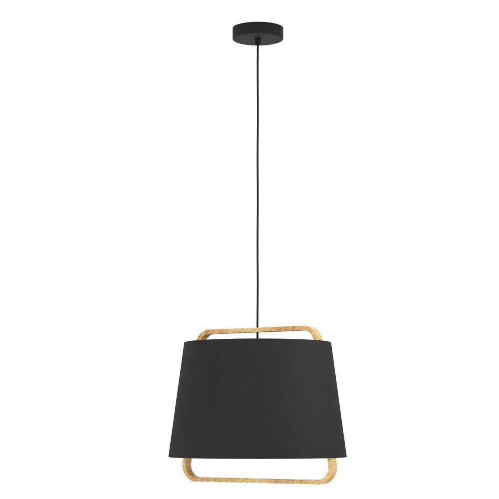 Eglo 390185 "CAMALOZA" 150 Cm Yüksekliğinde Çelik, Ahşap Siyah, Kahverengi Sarkıt Avize