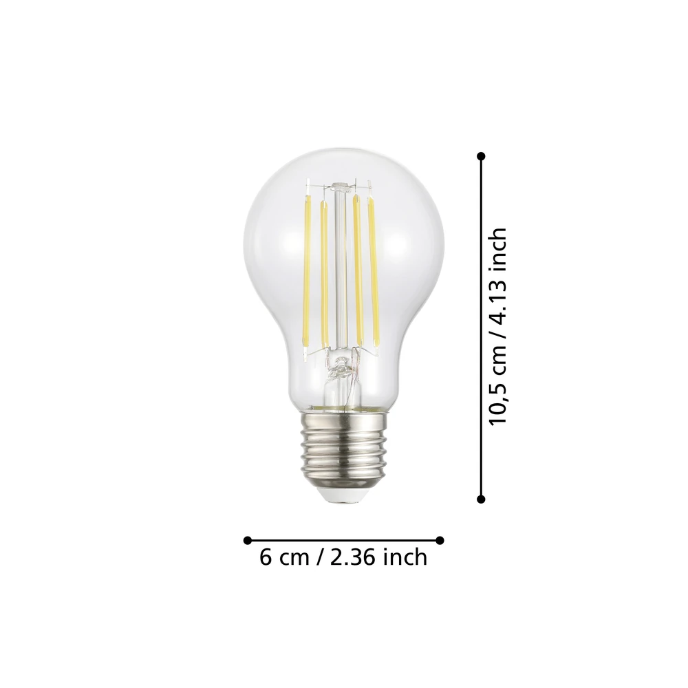 Eglo 117533 E27-Led-A60 Ampul 1X7W Şeffaf 2700K 806 Lümen