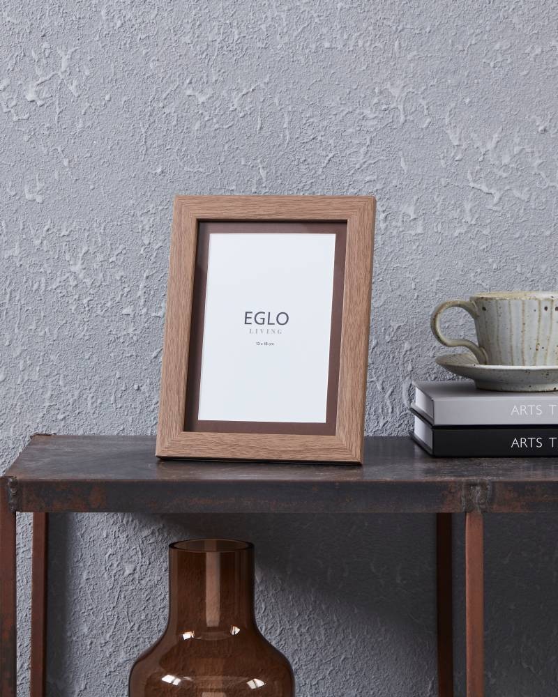 Eglo 423096 "TEMERLOH" 21 Cm Yüksekliğinde 16 Cm Uzunluğunda Plastik, Cam Kahverengi Resim Çerçevesi