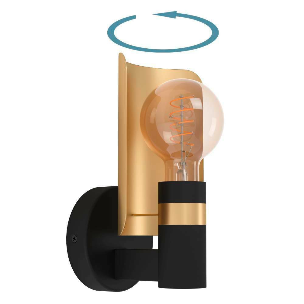 Eglo 900375 "HAYES" Çelik Siyah, Gold Duvar Aplik