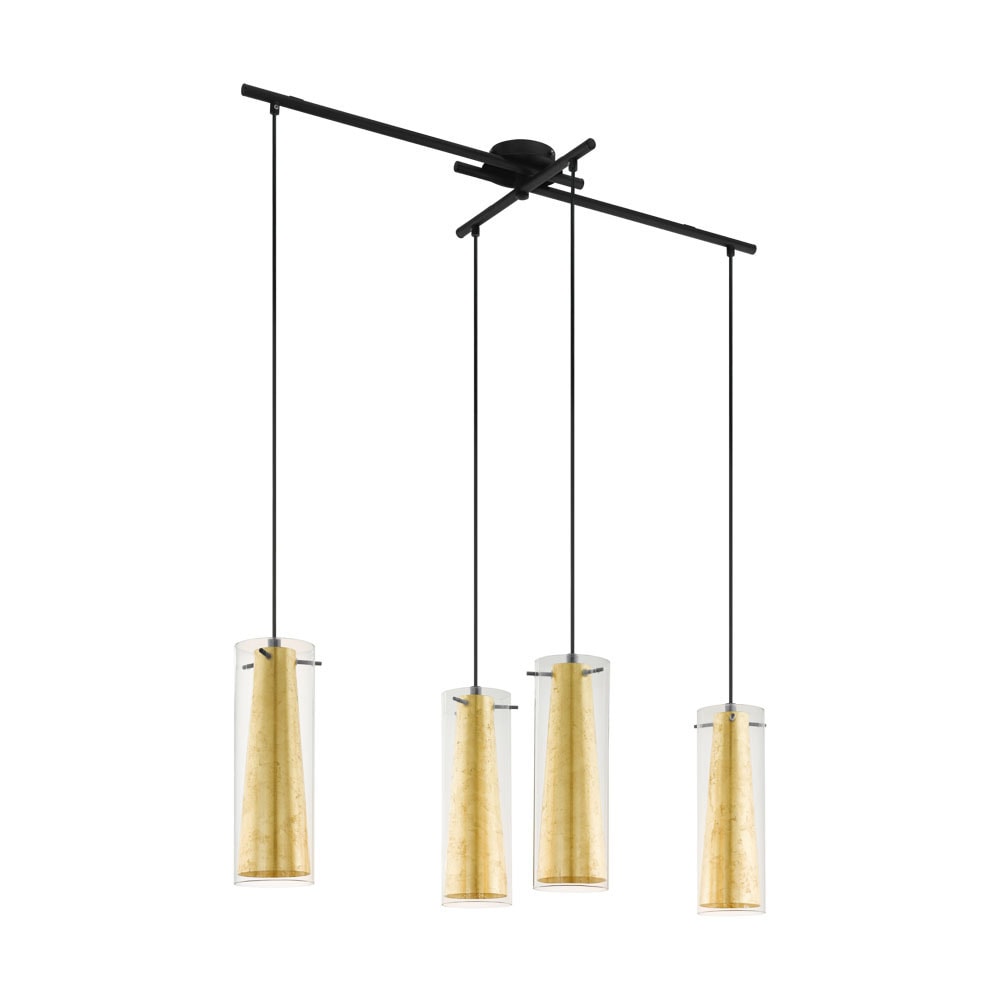 Eglo 97653 "PINTO GOLD" 110 Cm Yüksekliğinde Çelik Siyah Sarkıt Avize