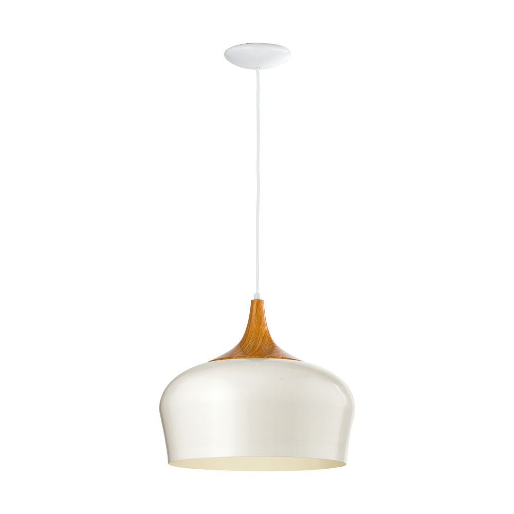Eglo 95383 "OBREGON" 110 Cm Yüksekliğinde Çelik Krem, Meşe Sarkıt Avize