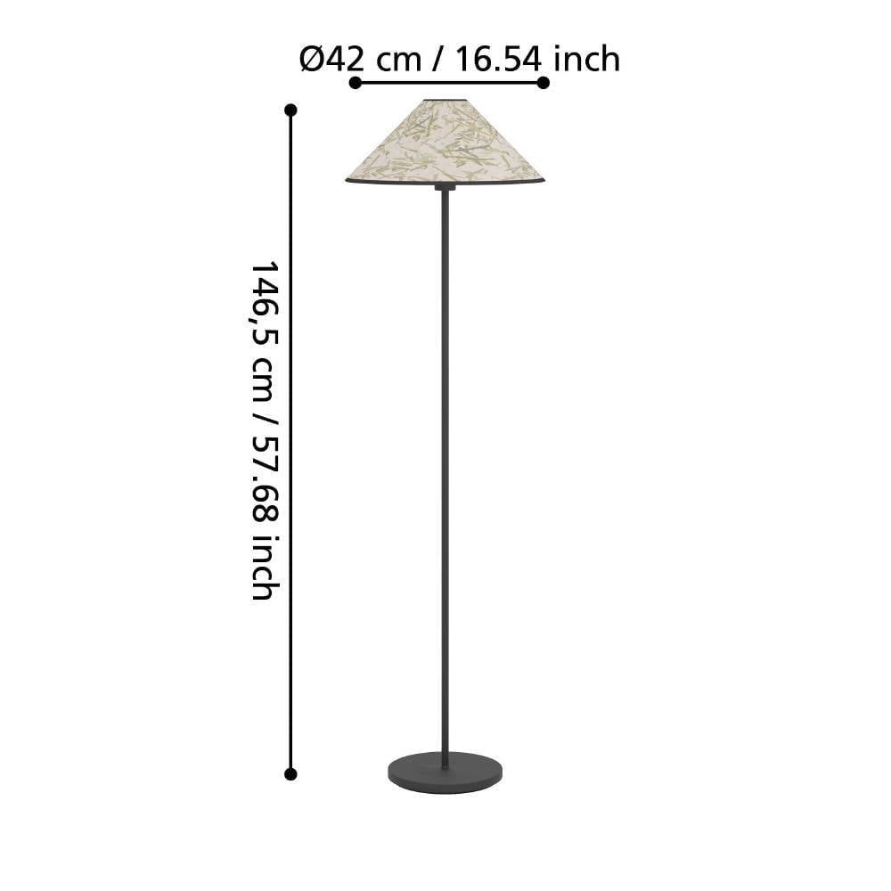 Eglo 43945 "OXPARK" 146,5 Cm Yüksekliğinde Çelik Köşe Lambası Lambader