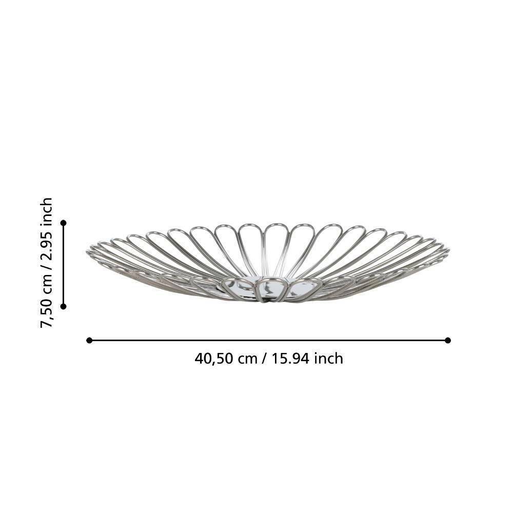 Eglo 427018 "UEDA" 40,5 Cm Çapında Dekoratif Çelik Krom Kase