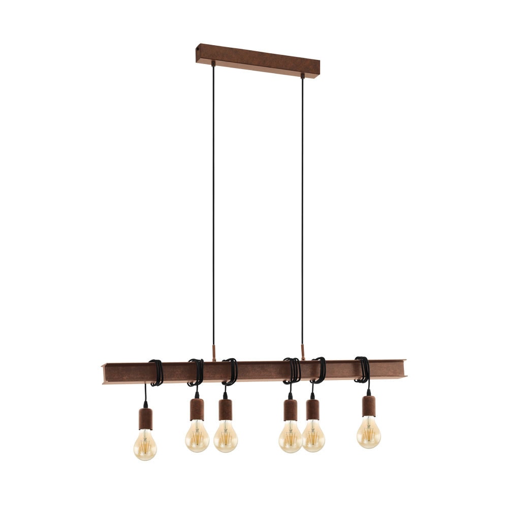 Eglo 49859 "TOWNSHEND 4" 110 Cm Yüksekliğinde Çelik Antik Kahverengi, Siyah Sarkıt Avize