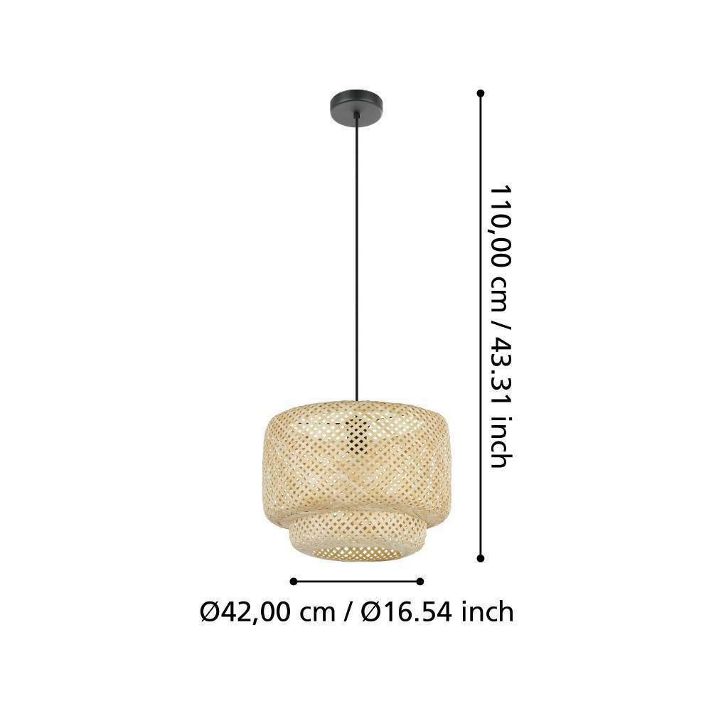Eglo 43868 "HETTONLE" 110 Cm Yüksekliğinde Çelik Siyah Sarkıt Avize