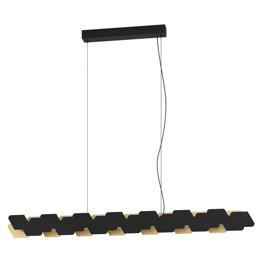 Eglo 390032 "ALTAGRACIA" 150 Cm Yüksekliğinde Çelik Siyah, Gold Sarkıt Avize