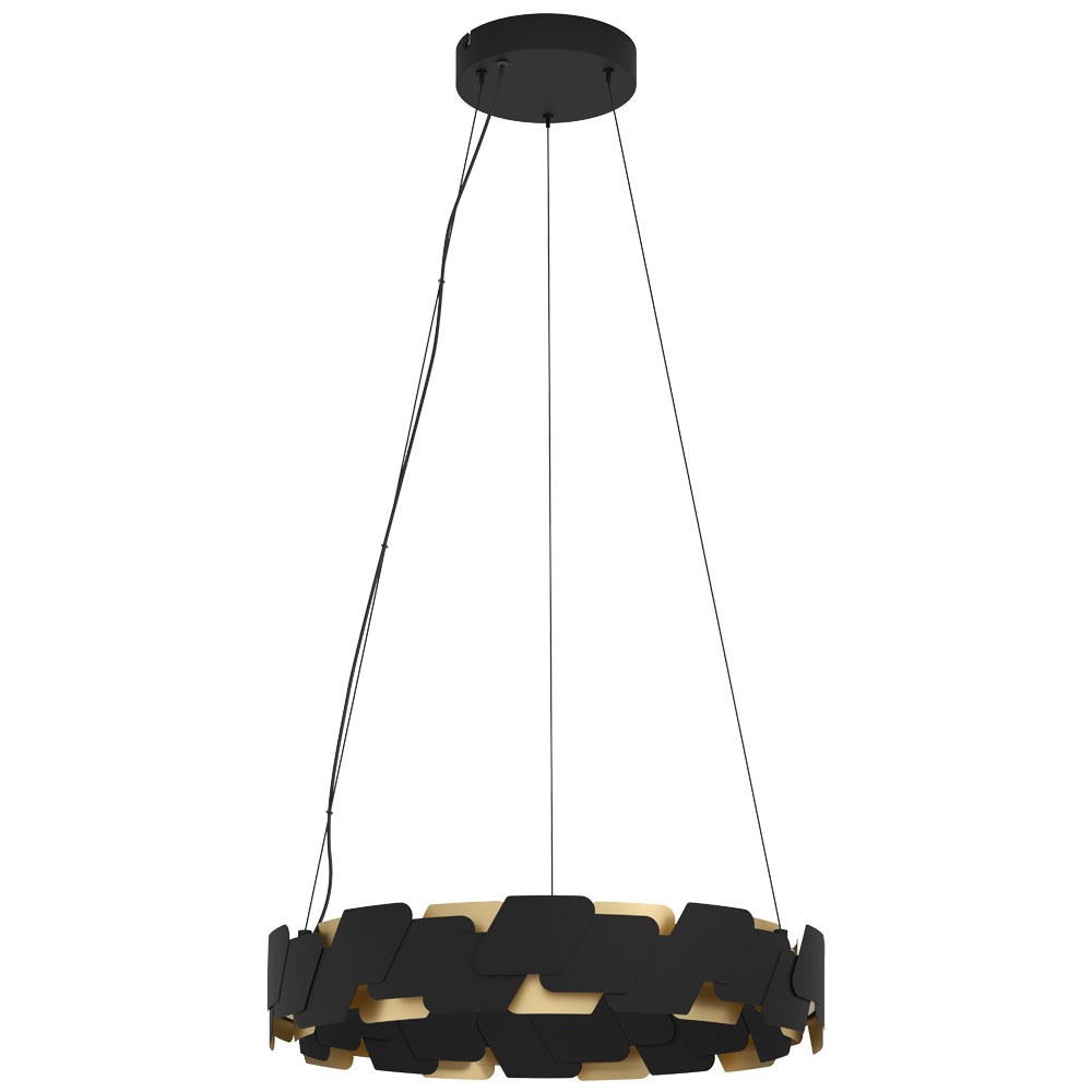 Eglo 390031 "ALTAGRACIA" 61,5 Cm Çapında Çelik Siyah, Gold Sarkıt Avize