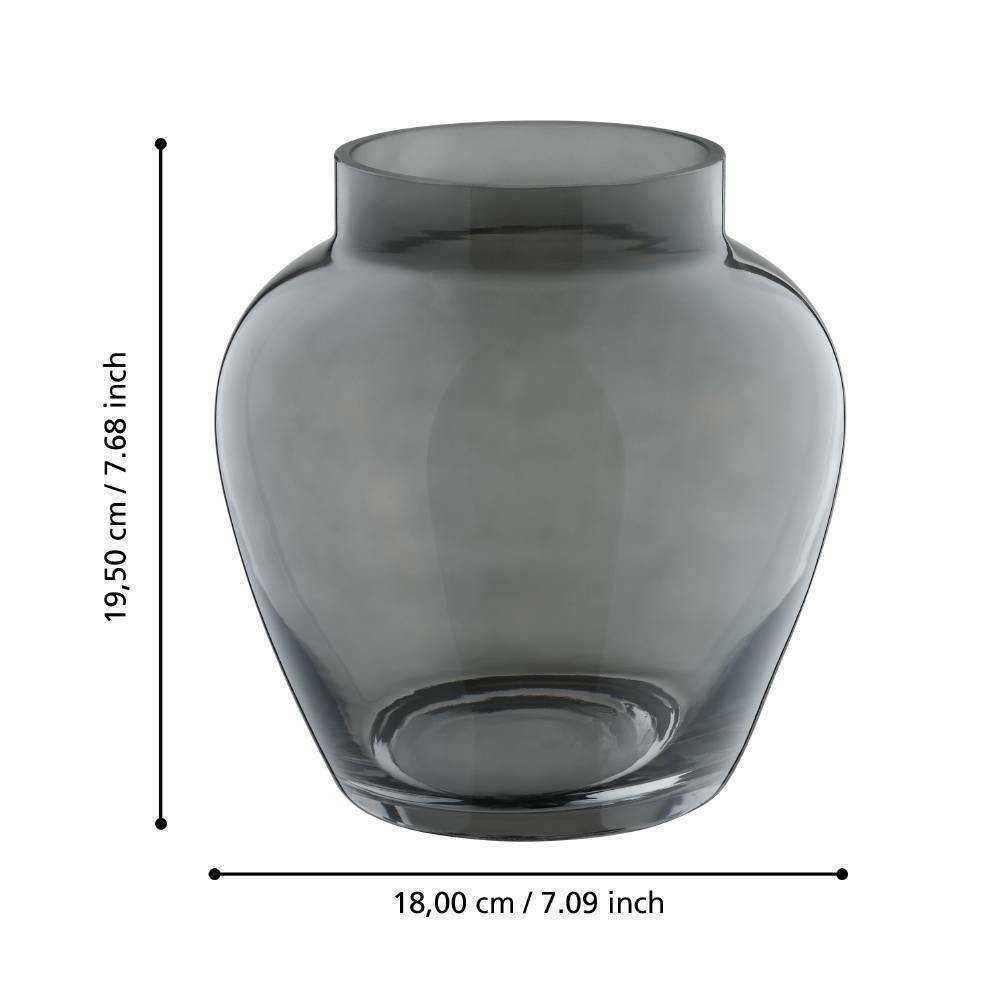 Eglo 421207 "ASINDRO" 19,5 Cm Yüksekliğinde Gri Cam Vazo