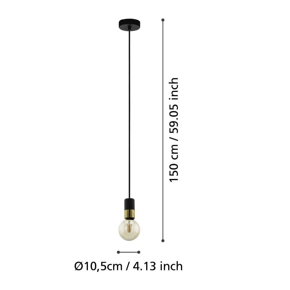 Eglo 31075 "CALARI" 150 Cm Yüksekliğinde Çelik Siyah, Pirinç Sarkıt Avize