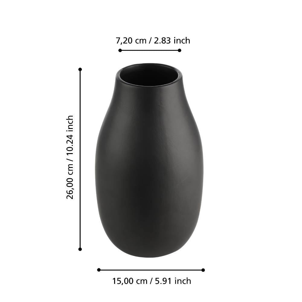 Eglo 421035 "BUGALLON" 26 Cm Yüksekliğinde Siyah Seramik Vazo