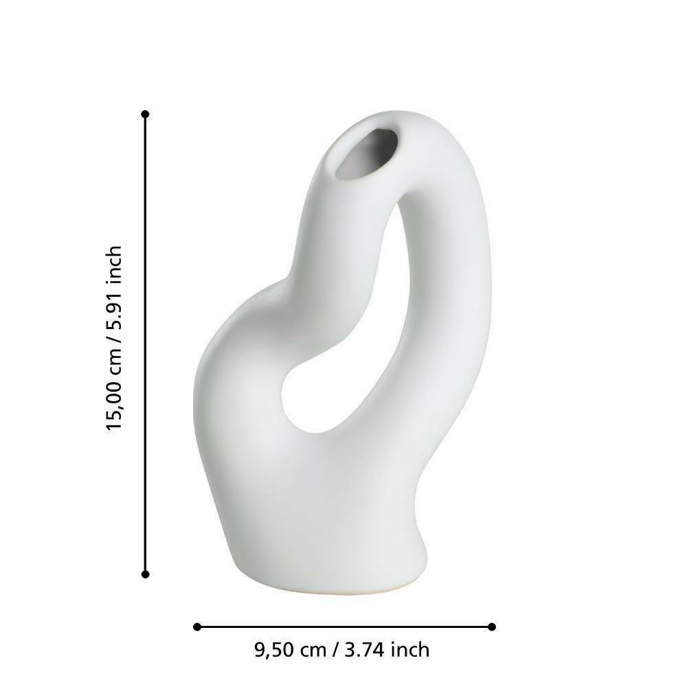 Eglo 421244 "AMBILOBE" 15 Cm Yüksekliğinde Beyaz Seramik Vazo