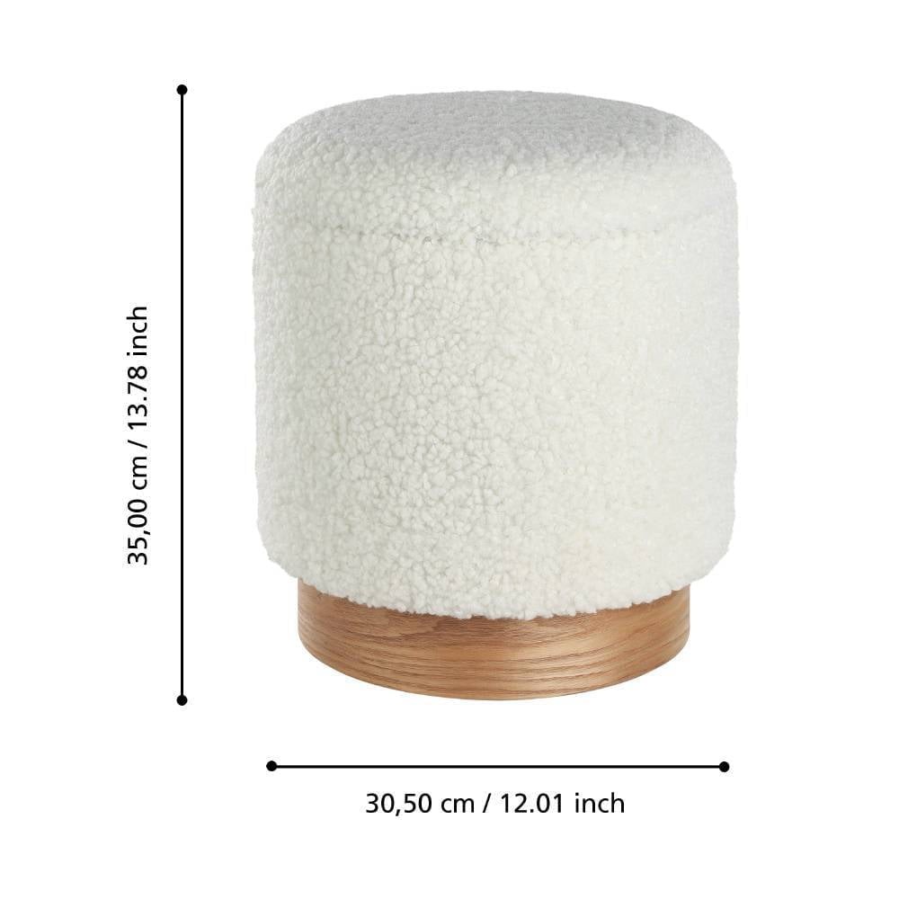 Eglo 424029 "MASHIKE" 42 Cm Yüksekliğinde 37 Cm Çapında Beyaz Polyester Puf 2'Li Set