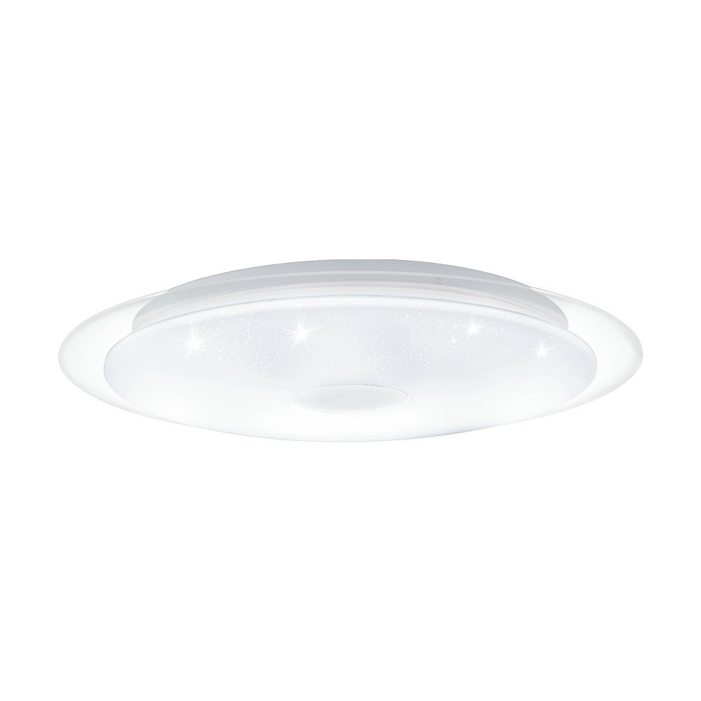 Eglo 75534 "IGROKA" 40 Cm Çapında Çelik Beyaz, Şeffaf Duvar Tavan Armatürü
